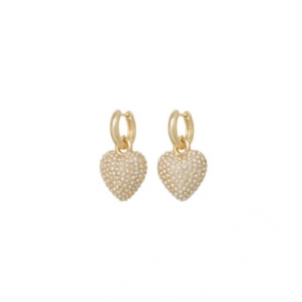 ROXANNE ASSOULIN The Pavé Puffy Heart Earrings
